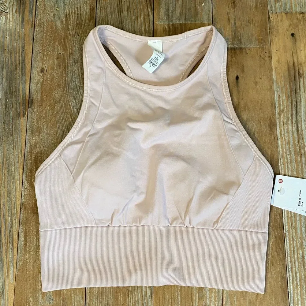 Lululemon Ebb to Train Bra Pink Porcelain NWT